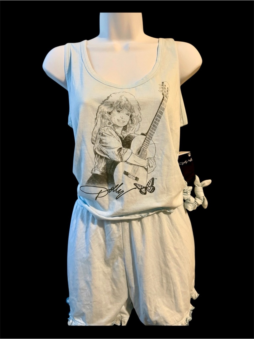 NWT Light Blue Pajama Set Relaxed Graphic Dolly Tank loungewear SzL